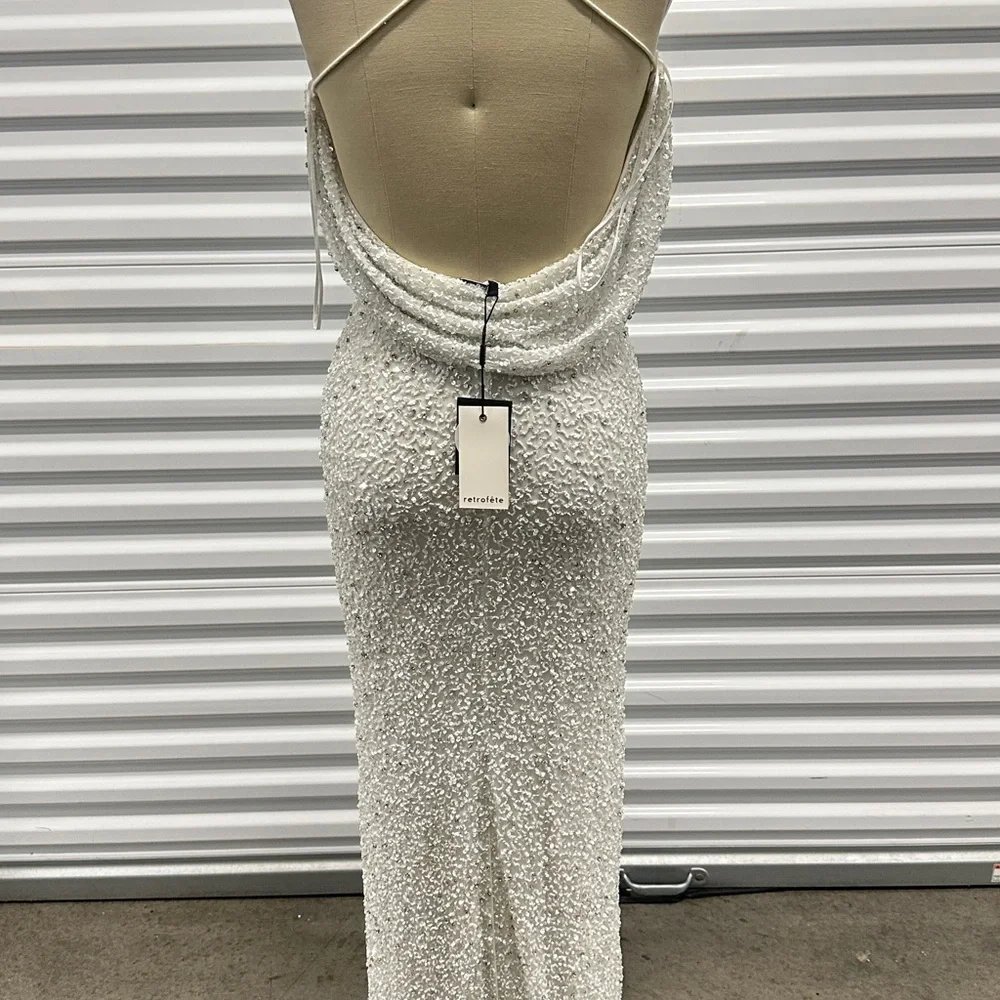 Retrofete NEW WITH TAGS Beaded White Sequin Alice Dress Size XS - Picture 5 of 7
